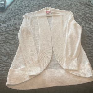 Lily Pulitzer lightweight white open cardigan.